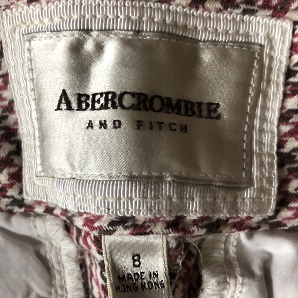 Ladies Size 8 Abercrombie & Fitch Walking shorts!Houndstooth! (Brown,cream,burg) - Picture 2 of 5